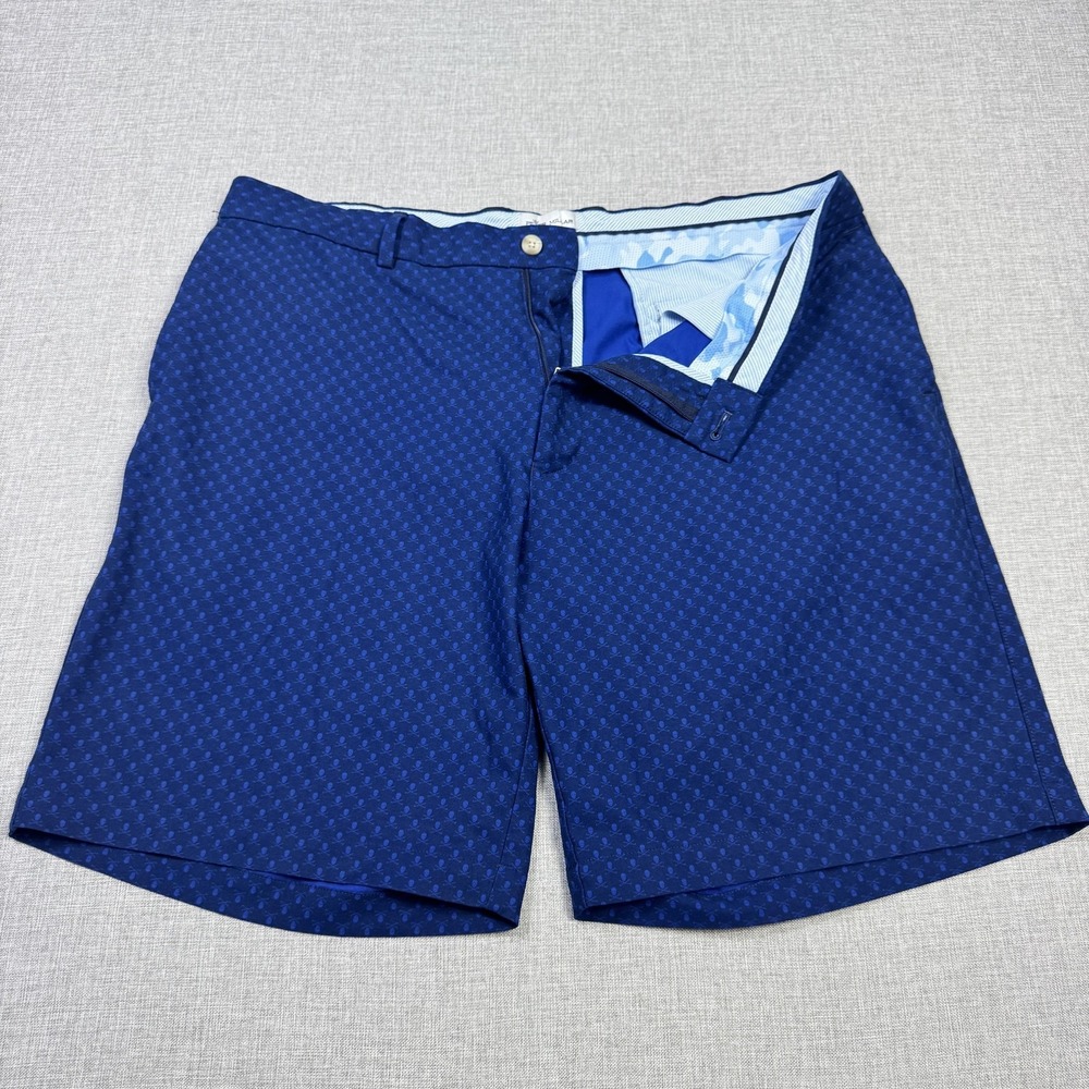 Peter Millar Surge Golf Chino Shorts Skull Print Mens 38 Blue 10"‎ Inseam